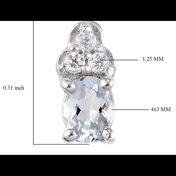 Natural Aquamarine and Zircon earrings - Picture 2 of 11